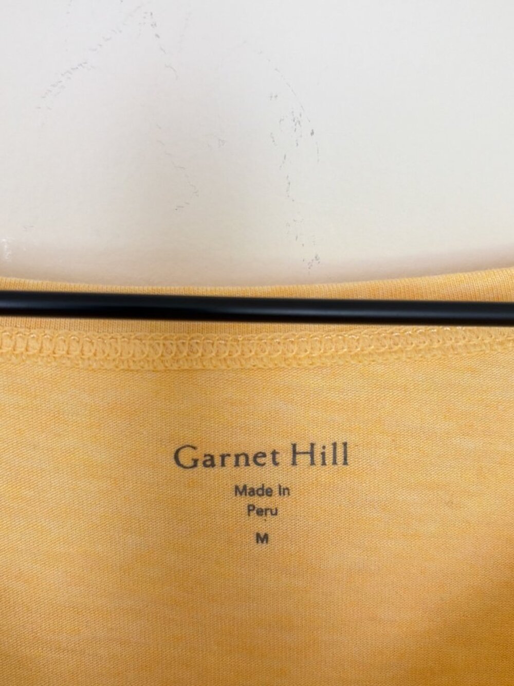 Garnet Hill Yellow Essential Three Quarter Sleeve Boatneck Tee - Picture 2 of 5